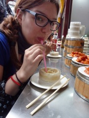 Me having some kind of soup dumpling