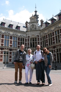 In front of the University building in Utrecht with my family